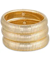 Ettika Golden Hour Flex Snake Chain Stretch Bracelet Set, 3 Pieces