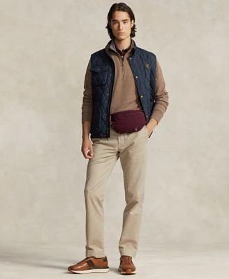 Polo Ralph Lauren Mens Quilted Vest Quarter Zip Pullover Cotton Polo Slim Straight Jeans