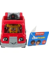 Fisher Price Little People Toy Firetruck and Firefighter Figure Set for Toddlers, 2 Pieces - Multi