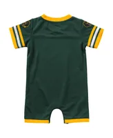 Newborn and Infant Boys Girls Colosseum Green Baylor Bears Bumpo Football Romper