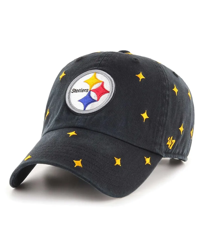 Men's and Women's '47 Brand Black Pittsburgh Steelers Confetti Clean Up Adjustable Hat