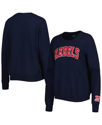 Women's Colosseum Navy Ole Miss Rebels Campanile Pullover Sweatshirt