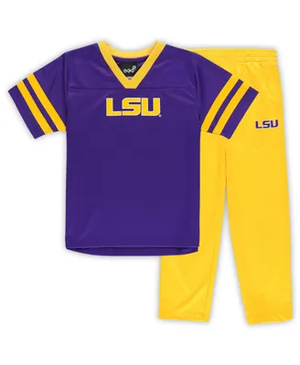 Preschool Boys and Girls Purple, Gold Lsu Tigers Red Zone Jersey and Pants Set