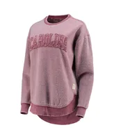 Women's Pressbox Garnet Distressed South Carolina Gamecocks Ponchoville Pullover Sweatshirt