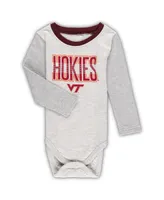 Infant Boys and Girls Wes & Willy Heather Gray Virginia Tech Hokies Jie Long Sleeve Bodysuit Pants Set