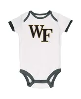 Infant Boys and Girls Champion Black, Gray, White Distressed Wake Forest Demon Deacons 3-Pack Bodysuit Set