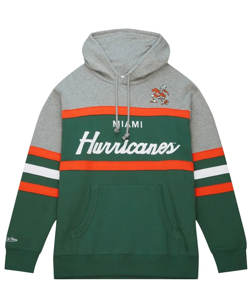 Men's Mitchell & Ness Green Miami Hurricanes Head Coach Pullover Hoodie