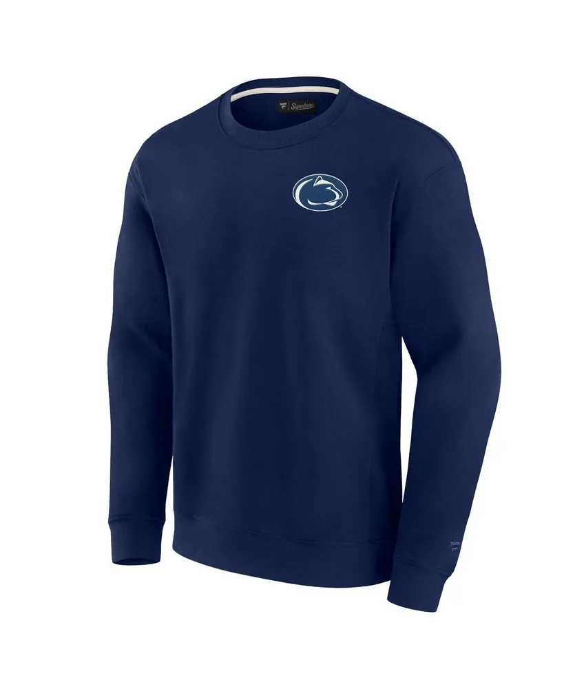 Men's and Women's Fanatics Signature Navy Penn State Nittany Lions Super Soft Pullover Crew Sweatshirt