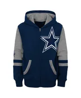 Big Boys Navy Dallas Cowboys Colorblock Full-Zip Hoodie