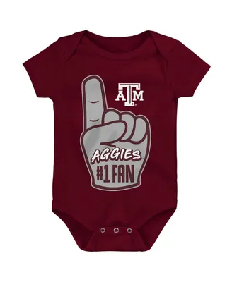 Newborn and Infant Boys Girls Maroon Texas A&M Aggies #1 Fan Foam Finger Bodysuit