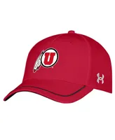 Youth Boys and Girls Under Armour Red Utah Utes Blitzing Accent Performance Adjustable Hat