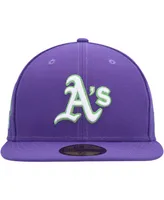 Men's New Era Purple Oakland Athletics Lime Side Patch 59FIFTY Fitted Hat