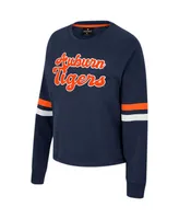 Women's Colosseum Navy Auburn Tigers Talent Competition Raglan Pullover Sweatshirt