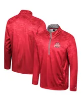 Men's Colosseum Scarlet Ohio State Buckeyes The Machine Half-Zip Jacket