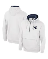 Men's Colosseum White Michigan Wolverines Half-Zip Hoodie