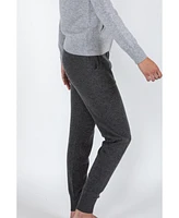 Jennie Liu Women's 100% Pure Cashmere Knitted Jogger Pants