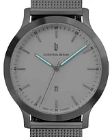 Lilienthal Berlin Unisex Huxley Silver White Silver-Tone Stainless Steel Mesh Watch 40mm