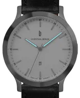 Lilienthal Berlin Unisex Huxley Silver Leather Watch 40mm