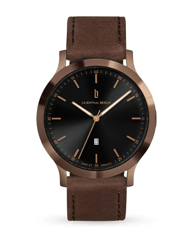 Lilienthal Berlin Men's Huxley Bronze Black Brown Leather Watch 40mm