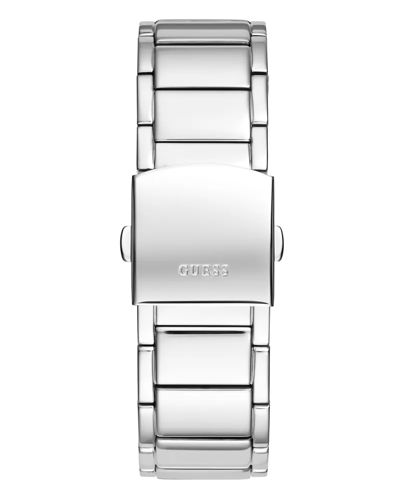 Guess Men's Multi-Function Silver-Tone Stainless Steel Watch 43mm - Silver
