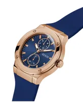 Guess Men's Multi-Function Blue Silicone Watch 45mm