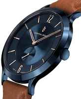Lilienthal Berlin Men's The Classic Blue Rose Gold Brown Leather Watch 42mm