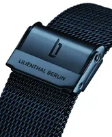 Lilienthal Berlin Men's The Classic Blue Rose Gold Navy Blue Stainless Steel Mesh Watch 42mm