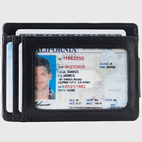 Alpine Swiss Mens Rfid Safe Slim Magnetic Money Clip Leather Front Pocket Wallet