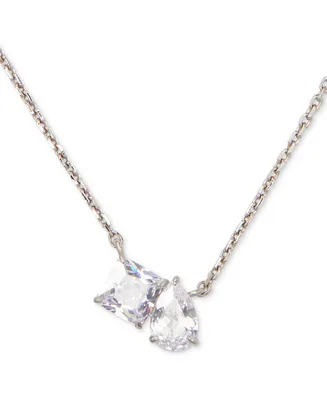 Kate Spade New York Double Crystal Pendant Necklace, 16" + 3" extender