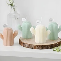 Ventray 4 Pcs 3" Cactus Shaped Scented Candle Set