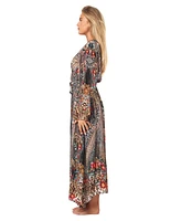 La Moda Clothing Women's Maxi belted cape Cover-up