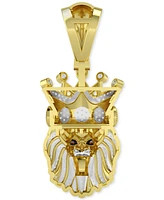 Men's Diamond (1/2 ct. t.w.) & Ruby Accent Lion King Pendant in 14k Gold-Plated Sterling Silver