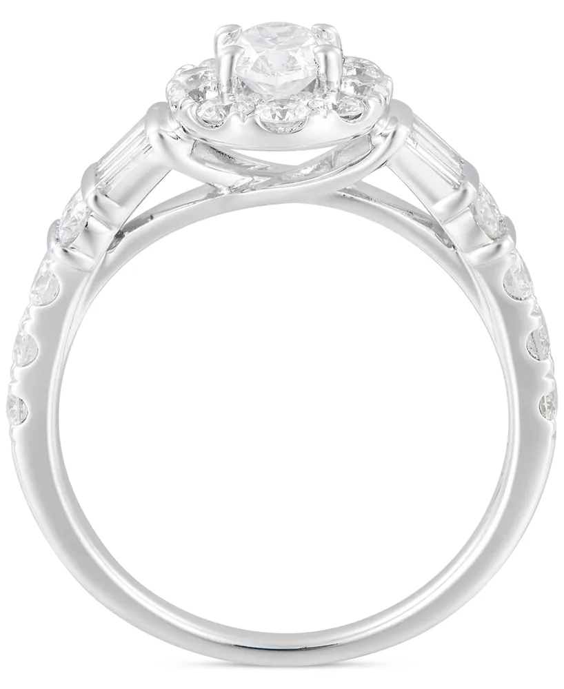 Diamond Oval Halo Engagement Ring (1-1/2 ct. t.w.) in 14k White Gold