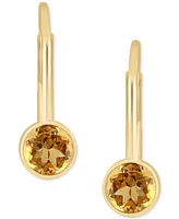 Effy Citrine Leverback Drop Earrings (3/8 ct. t.w.) in 14k Gold