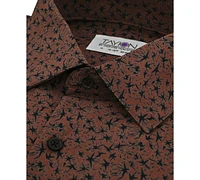 Tayion Collection Men's Slim-Fit Mini-Floral Dress Shirt