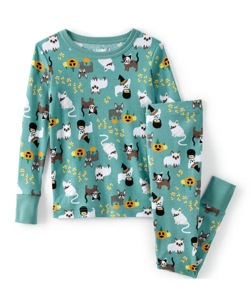 Lands' End Kids Long Sleeve Top and Bottom Snug Fit Pajama Set