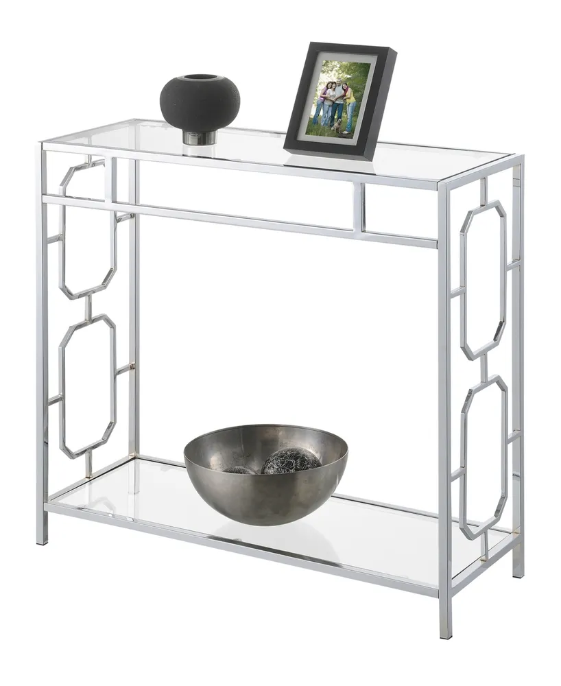 Convenience Concepts 31.5" Omega Glass Hall Table with Shelf