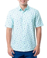 Guy Harvey Men's Short-Sleeve Cationic Hooks Fishing Shirt