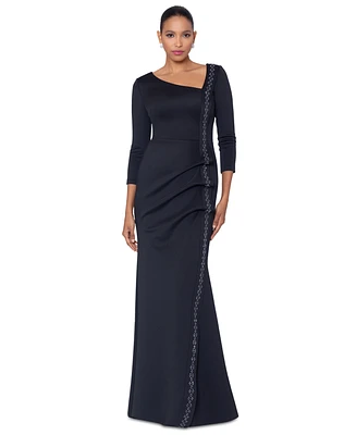 Xscape Women's Ruched Off-The-Shoulder Gown