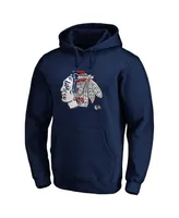 Men's Fanatics Navy Chicago Blackhawks Banner Wave Logo Pullover Hoodie