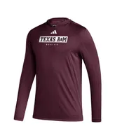 Men's adidas Maroon Texas A&M Aggies Sideline Aeroready Hooded Long Sleeve T-shirt