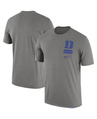 Men's Nike Heather Gray Duke Blue Devils Campus Letterman Tri-Blend T-shirt