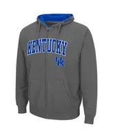 Men's Colosseum Charcoal Kentucky Wildcats Arch & Team Logo 3.0 Full-Zip Hoodie