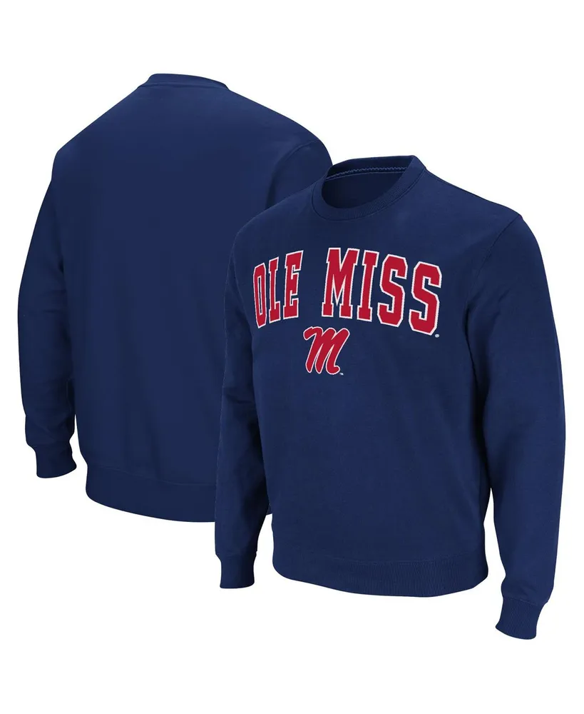 Men's Colosseum Navy Ole Miss Rebels Arch & Logo Pullover Sweatshirt