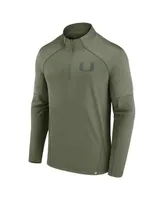 Men's Fanatics Olive Miami Hurricanes Oht Military-Inspired Appreciation Titan Raglan Quarter-Zip Jacket