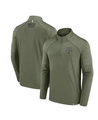 Men's Fanatics Olive Texas A&M Aggies Oht Military-Inspired Appreciation Titan Raglan Quarter-Zip Jacket