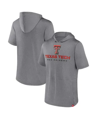 Men's Fanatics Heather Gray Texas Tech Red Raiders Modern Stack Hoodie T-shirt