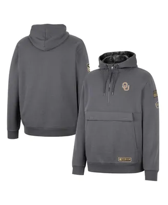 Men's Colosseum Charcoal Oklahoma Sooners Oht Military-Inspired Appreciation Quarter-Zip Hoodie