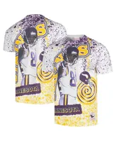 Men's Mitchell & Ness Randy Moss White Minnesota Vikings Retired Player Name and Number Burst T-shirt