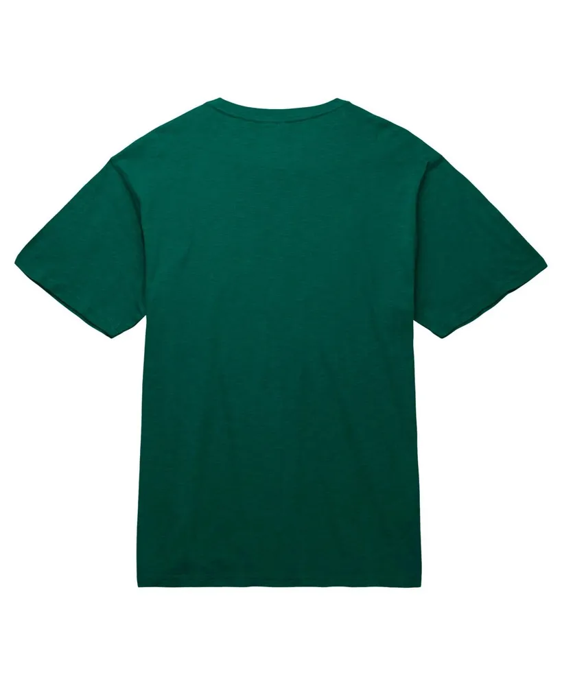 Men's Mitchell & Ness Hunter Green Distressed Milwaukee Bucks Hardwood Classics Legendary Slub T-shirt